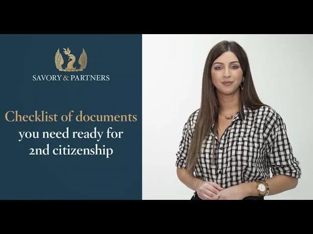 A comprehensive checklist of the documents required for applying for second citizenship, provided by Savory & Partners.